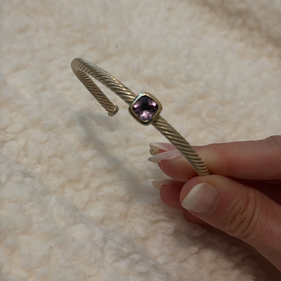 DAVID YURMAN Sterling Silver Amethyst 4mm Noblesse Cable Bracelet - Picture 10 of 15